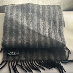Gray Striped Cashmere Mens Scarf